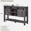 Console Table with 2 Sliding Arch Doors, Farmhouse Entryway Table w/ 3-Tier Storage Shelves, Rustic Sofa Table, Side Table for Living Room - 2 of 4