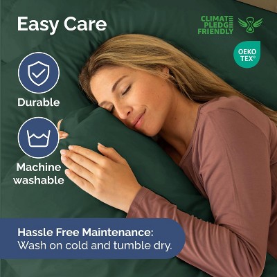 Emerald and Light Sage Green Reversible Microfiber Full Duvet