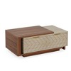 Resenkos Center Coffee Table, Living Room Table,Extendable Coffee Table, Center Table Cocktail Table with 2 Storage Drawers Brown - 2 of 2