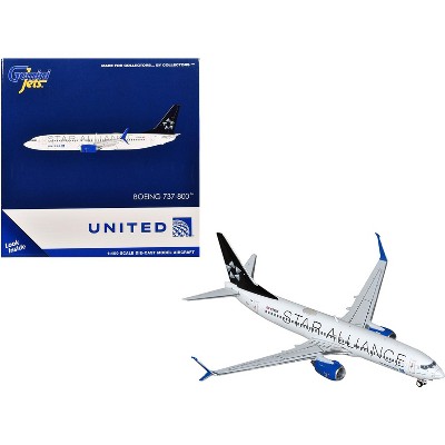 Boeing 737-800 Commercial Aircraft "United Airlines" White with Black Tail 1/400 Diecast Model Airplane by GeminiJets