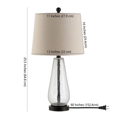 Naila 25.5" Clear Glass Table Lamp with Beige Shade