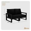 WestinTrends Montara Outdoor HDPE All-Weather Modern Patio Loveseat with Waterproof Cushions - 3 of 4