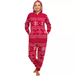 Silver Lilly - Holiday Fair Isle Slim Fit Women's Novelty Union Suit