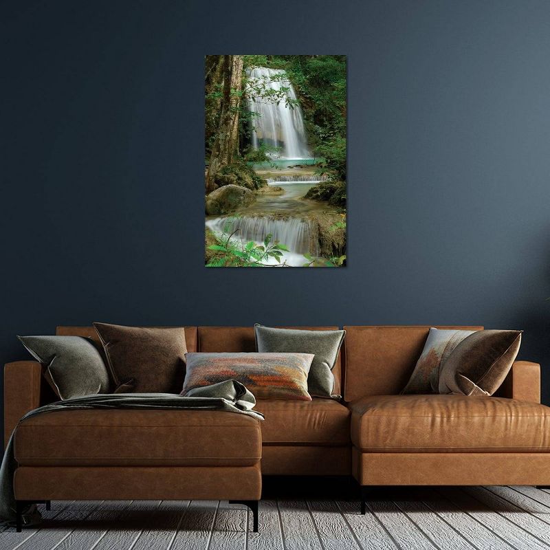 Seven Step Waterfall in Monsoon Forest Erawan National Park Thailand by Thomas Marent Unframed Wall Canvas - iCanvas, 5 of 6