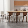 Bekrvio 26"/29" Swivel Bar Stools Set of 1/2/3/4, Faux Leather Upholstered Counter Chairs with Wood Legs, Mid-Century Seating for Kitchen Island - 2 of 4