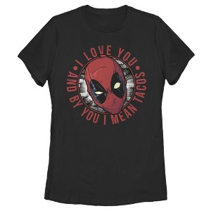 Women's Marvel Deadpool I Love You and by You I Mean Tacos T-Shirt - 1 of 4