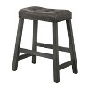 Rustic Wood Bar Stools with Upholstered Seats, Set of 2 - 26" Bar Stools - 3 of 4