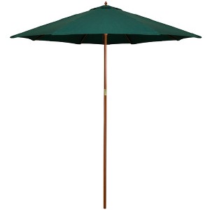 Northlight 8.5ft Outdoor Patio Market Umbrella with Wooden Pole, Green - 1 of 4