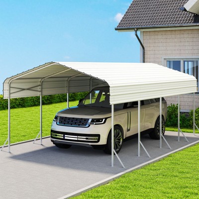 XBRIGH 12x20 Ft Carport, Heavy Duty Metal Car Port, All-Weather Protection, Easy Assembly for Cars, Trucks, Boats, Tractors, and Outdoor Storage
