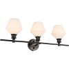 Elegant Lighting Gene 3 light Black and Frosted white glass Wall sconce - 4 of 4
