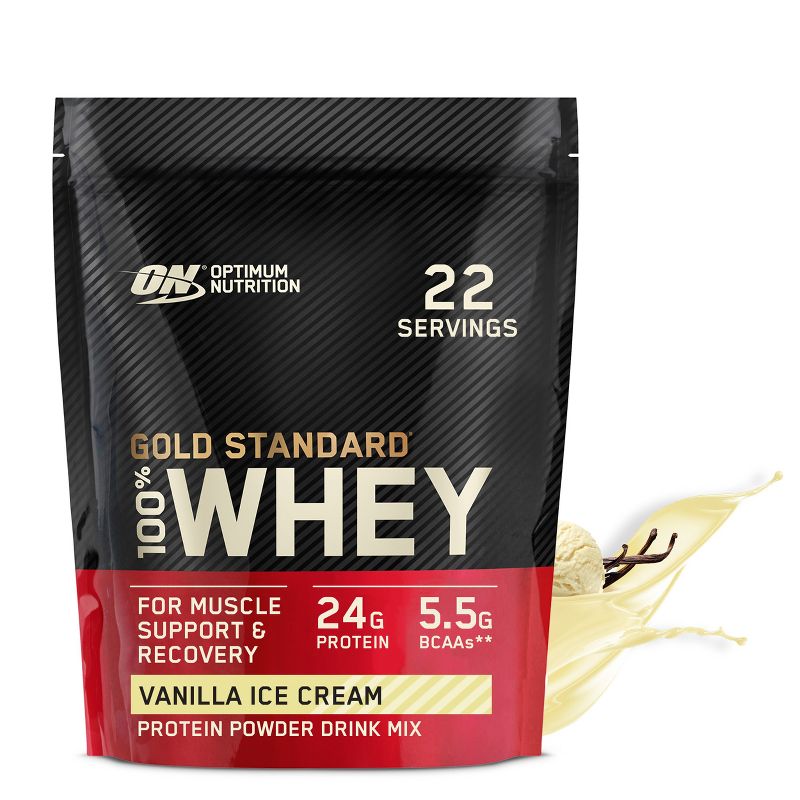 Optimum Nutrition Gold Standard 100% Whey Protein Powder - Vanilla Ice Cream - 24oz, 1 of 11