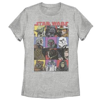 Juniors Womens Star Wars Comic Strip Cartoon Group T-shirt : Target | T-Shirts