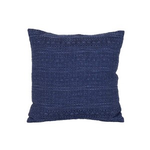 18x18 Outdoor Indoor Subtle Geo Filled Throw Pillow Navy Polyester by Foreside Home & Garden - 1 of 4