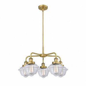 Oxford - 5 Light Stem Hung Chandelier In Art Deco Style-13.5 Inches Tall and 24.5 Inches Wide - 1 of 1