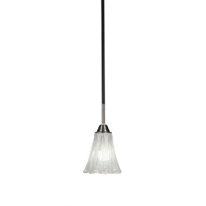 Toltec Lighting Paramount 1 - Light Pendant in  Matte Black/Brushed Nickel with 5.5" Fluted Italian Ice Shade - 1 of 1