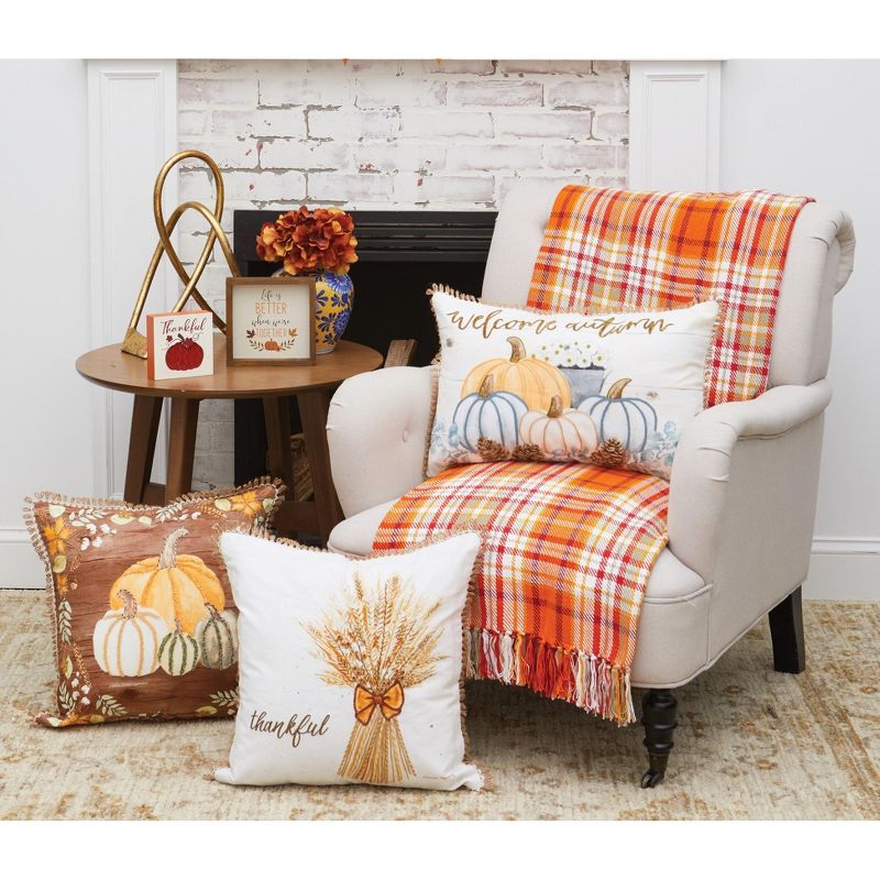 C&F Home 18" x 18" Thankful Wheat Printed and Embroidered Throw Pillow, 5 of 7