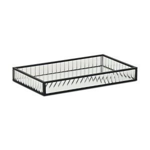 Cheung's Veldra Black Rectangular Fluted Glass Tray - Small - 1 of 4