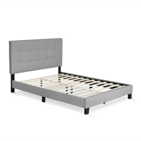 Furinno Full Size Upholstered Bed Frame Button Tufted Headboard ...