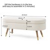 Itopfox Oval Storage Ottoman Bench with Golden Metal Legs, Upholstered Boucle Fabric Footrest for Bedroom, Living Room, Entryway, Bed Side in Beige - 2 of 4