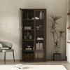 ORRD Rivington 38" Bookcase Cabinet in Walnut - Modern Glass Door Bookcase with 5 Adjustable Shelves for Home Office - 2 of 4