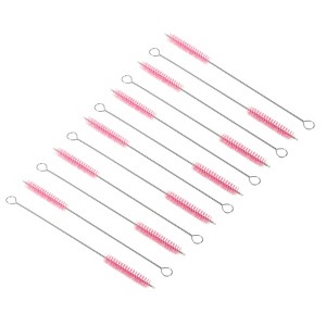 Unique Bargains Nylon Flexible Bendable Long Reusable Drinking Straw 12 Pcs - 1 of 4