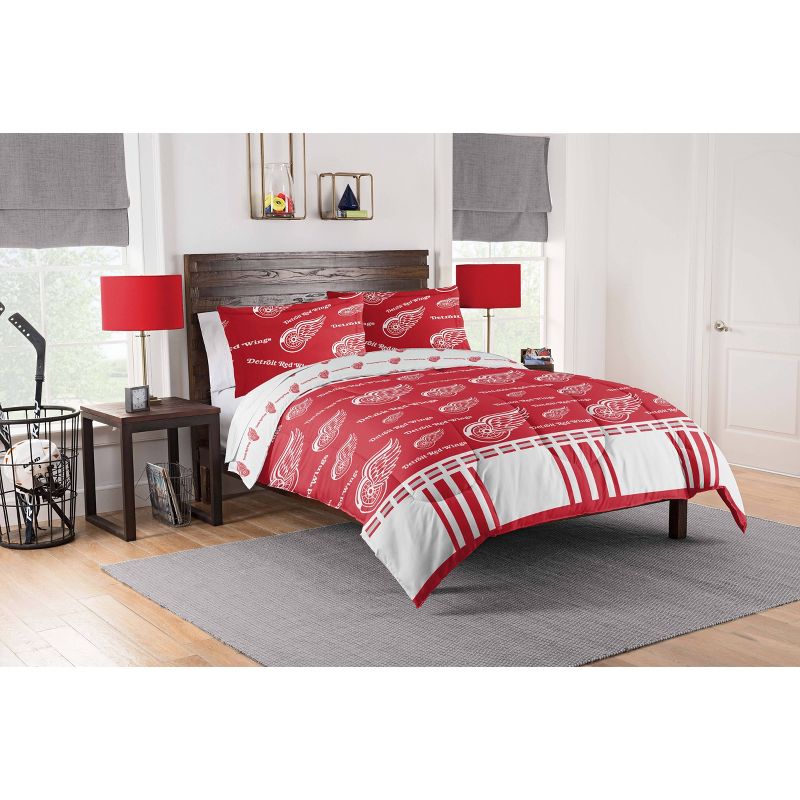 NHL Detroit Red Wings Rotary Bed Set, 1 of 4