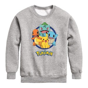 Boys' - Pokémon - Starter Pokémon Graphic Long Sleeve Fleece Sweatshirt - 1 of 4