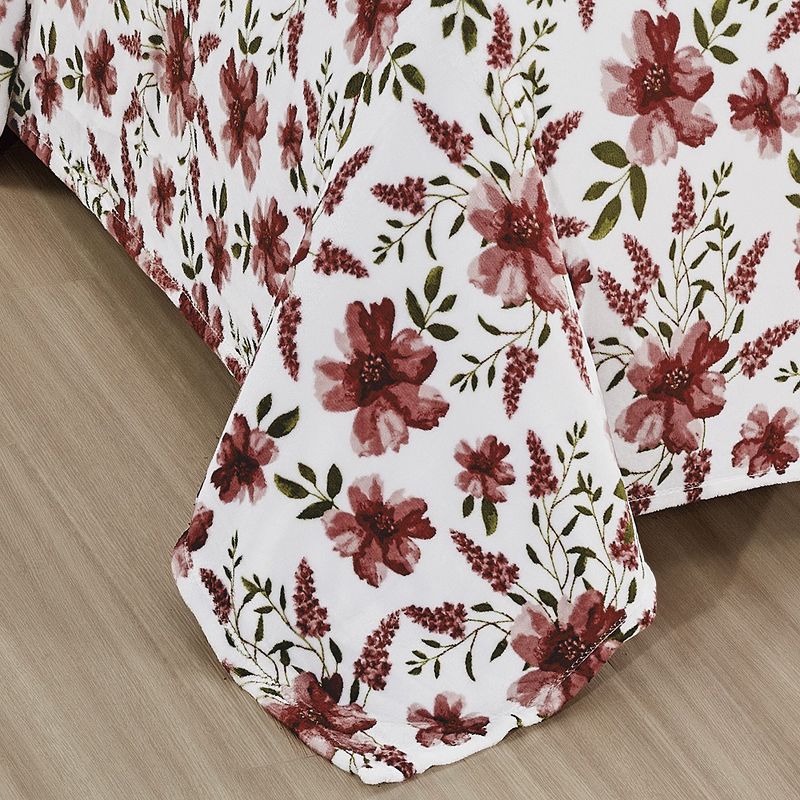 Plazatex Luxurious Ultra Soft Lightweight Rayla Printed Bed Blanket Floral, 3 of 5