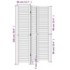 vidaXL Black Room Divider-3 Panel Wooden Privacy Screen for Living Room/Bedroom/Office, Foldable Solid Paulownia Partition - 3 of 4
