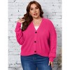 Plus Size Knit Cardigan v Neck Long Sleeve Cardigans Sweaters for Women Button Down Oversized Casual Sweater Coat - 4 of 4