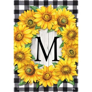 Briarwood Lane Everyday Garden Flag 12x18 For Outdoor Sunflowers Monogram M Garden Flag Flags For Outside - 1 of 4