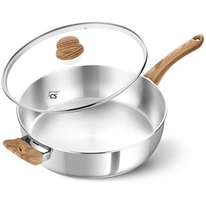 KOCH SYSTEME CS Saute Pan with Lid, Deep Frying Pan with Lid, Stylish Cool-Touch Bakelite Handle - 1 of 4