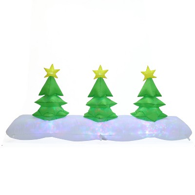 LuxenHome 8.2Ft Long Christmas Tree Inflatable with Festive Disco and Flashing Lights Multi-Color