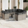 vidaXL 12 Piece Patio Sofa Set with Cushions Gray Poly Rattan - With Table - 2 of 4