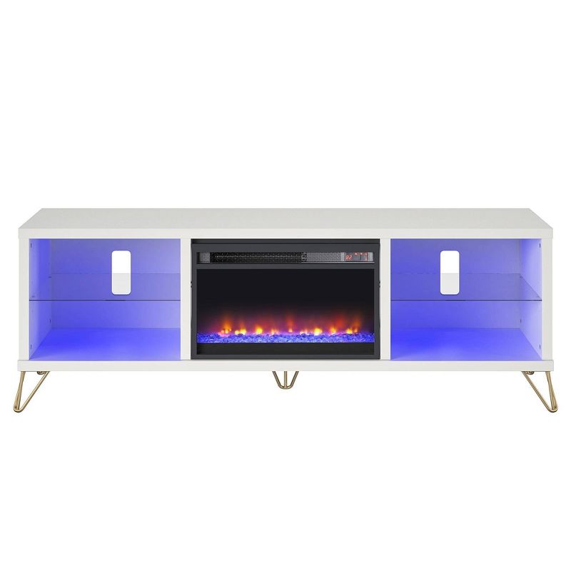 Finley Fireplace TV Stand for TVs up to 70&#34; White - Novogratz, 5 of 10