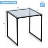 Costway Patio Side Table Outdoor 17'' Tempered Glass End Coffee Table for Porch Garden - 3 of 4