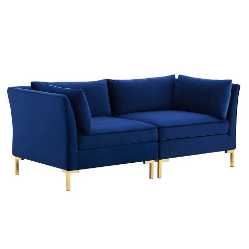 Target blue hot sale velvet couch