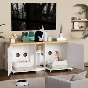 PAKASEPT TV Stand for 65 Inches TVs Modern Entertainment Center with Litter Box Enclosures, Litter Box Enclosures Furniture & Television Stands - 1 of 4