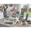 6-Piece Rectangle Natural Oak Finish Solid Wood Top Dining Table with 1-Bench, 4-Chairs with - 2 of 4