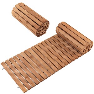 Tangkula 2PCS 8 FT Roll-out Wood Pathway 22" Width Patio Path Straight Weather-Resist - 1 of 4