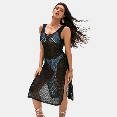 Women's Hollow Out Sleeveless V Neck Knee Length Cover Up - Cupshe