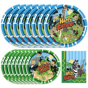Treasures Gifted Wild Kratts Birthday Party Supplies Tableware Starter Set for 24 Guests - 1 of 1