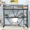 Black Twin Loft Bed with Desk, Ladder & Full-Length Guardrails - 2 of 3
