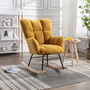 Racxily Teddy Rocking Gilder Nursery Chair For Living Room Indoor - 1 of 4