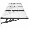 vidaXL Door Canopy Black and Transparent 141.1"x35.4" Polycarbonate - 4 of 4