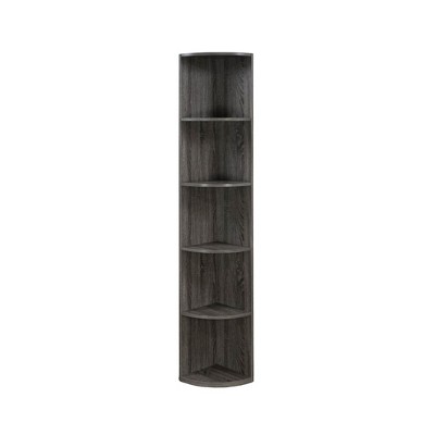 FC Design 5 Tier Corner Bookcase Wooden Display Shelf Storage Rack Multipurpose Shelving Unit