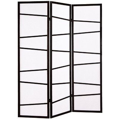 Black 3-Panel Folding Room Divider Screen