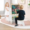 Costway 4-in-1 Kids Art Easel with Stool with Magnetic Whiteboard Chalkboard & Paper Roll Gray/Natural - 4 of 4