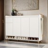 Sleek and Contemporary Shoe Cabinet with Adjustable Shelves, Minimalist Home Organizer with Solid Wood Legs - Leovsnove - 2 of 4