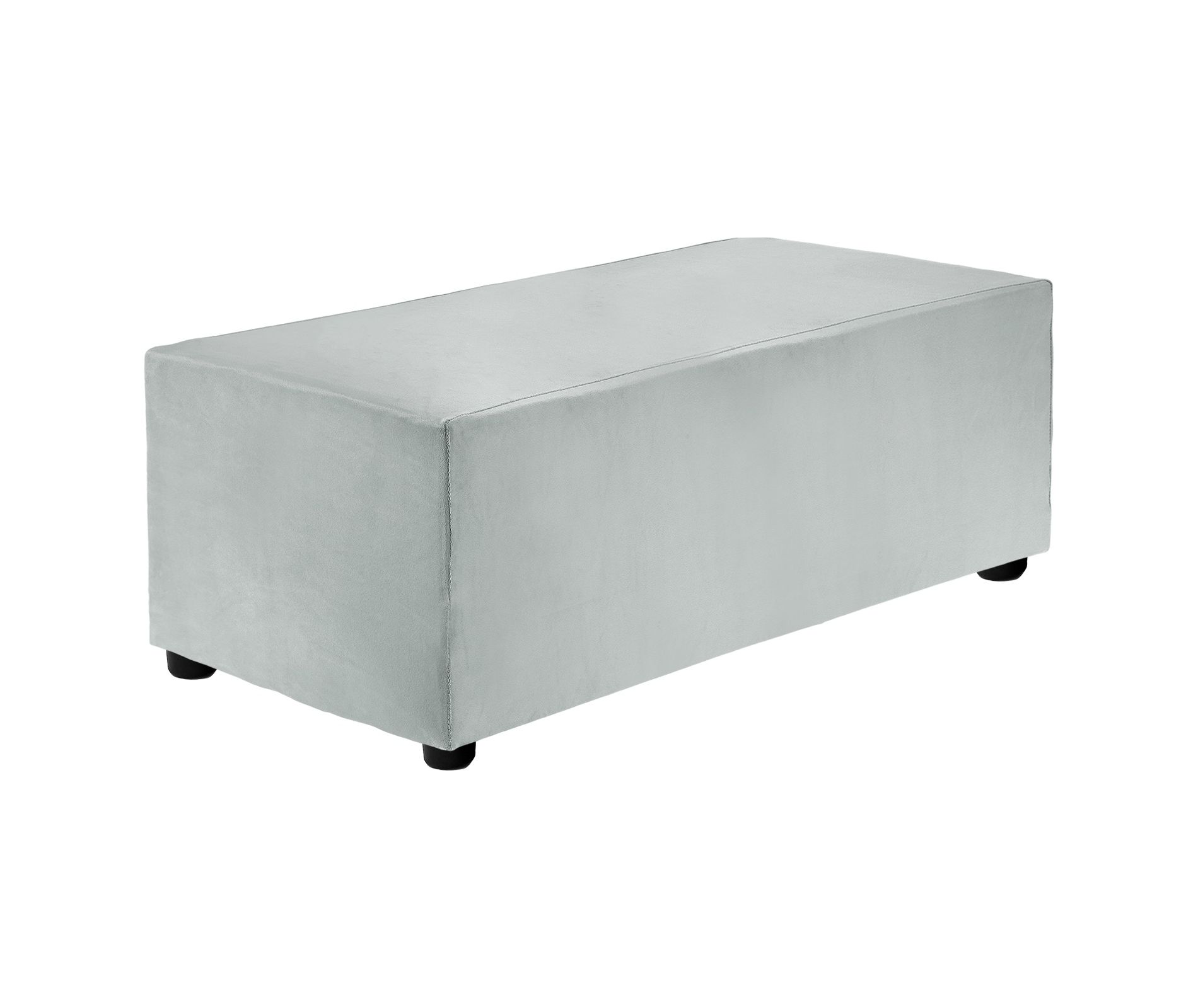 Unique Bargains Stretchy Soft Comfortable Rectangular Foot Stool Cover 32.68"-39.76" Light Gray